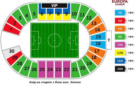 Схема стадіону Україна