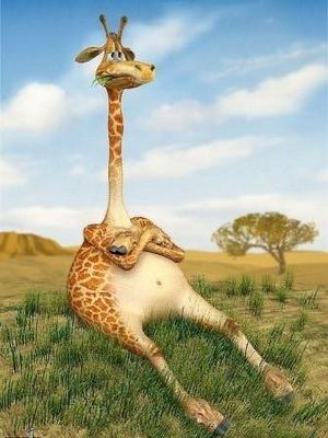 Жирафа-обжирач