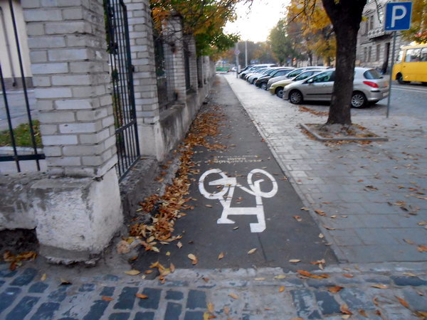 Велодоріжка на вулиці Шевченка