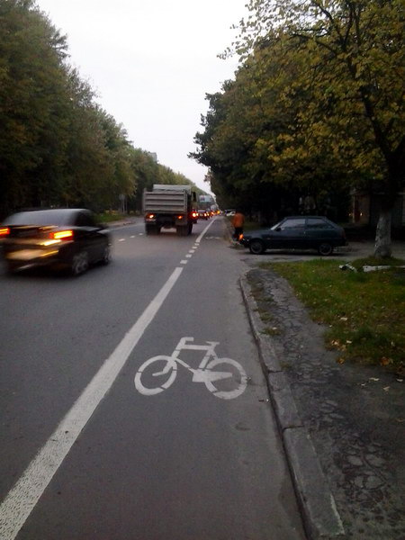 Велосипедна доріжка на вулиці Виговського