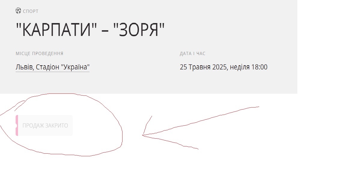 Продаж закрито