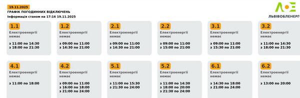 Графік відключень